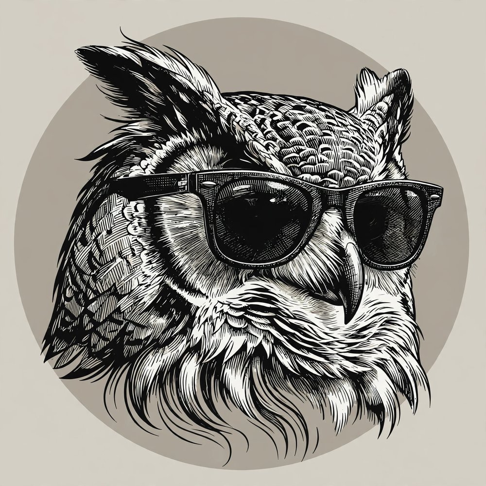 Owl line illustration
